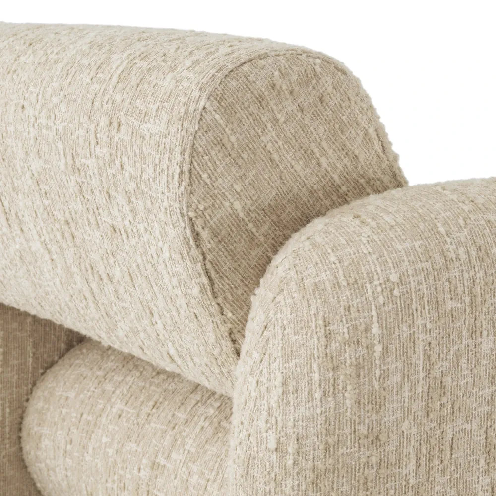 Fotoliu tapitat cu Stofa boucle Crem L100xA96xH80cm Vesper Eichholtz