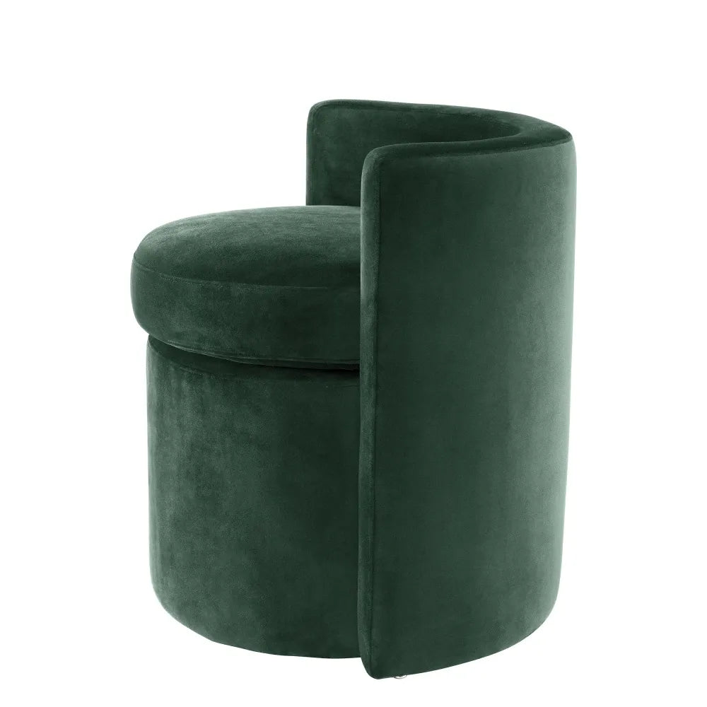 Taburet tapitat cu Catifea Verde L61xA57xH64cm Arcadia Eichholtz