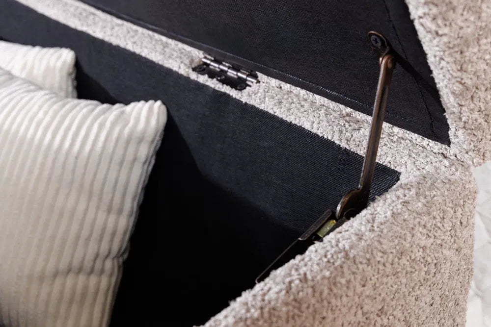 Bancheta cu spatiu de depozitare din Stofa boucle Grej H40xL140cm Extravagancia