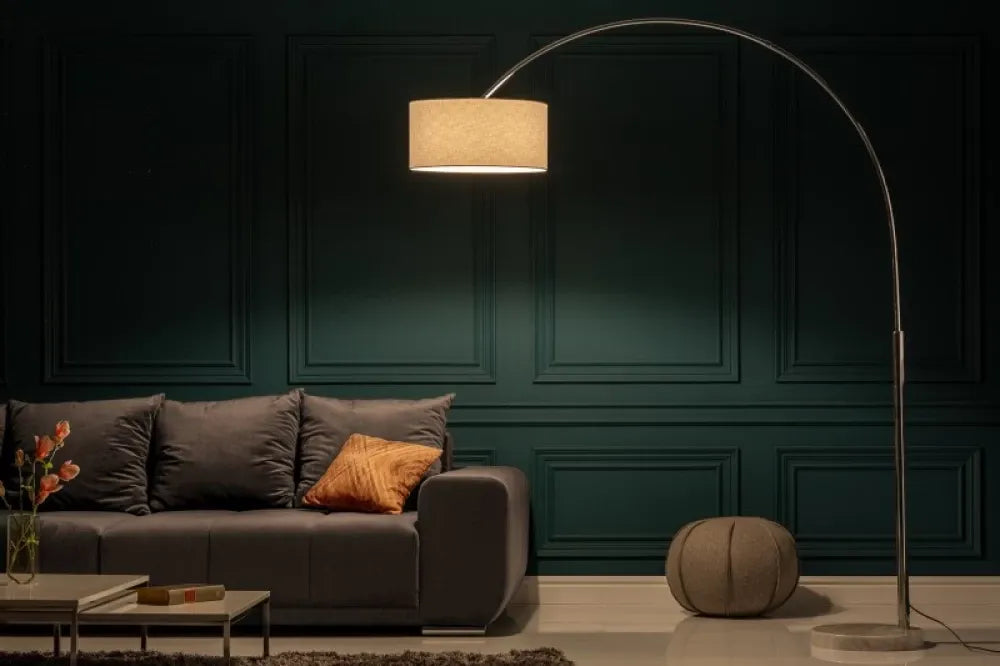 Lampa de podea din Metal Argintiu si Textil Alb H170-200xL170-180cm Big Bow