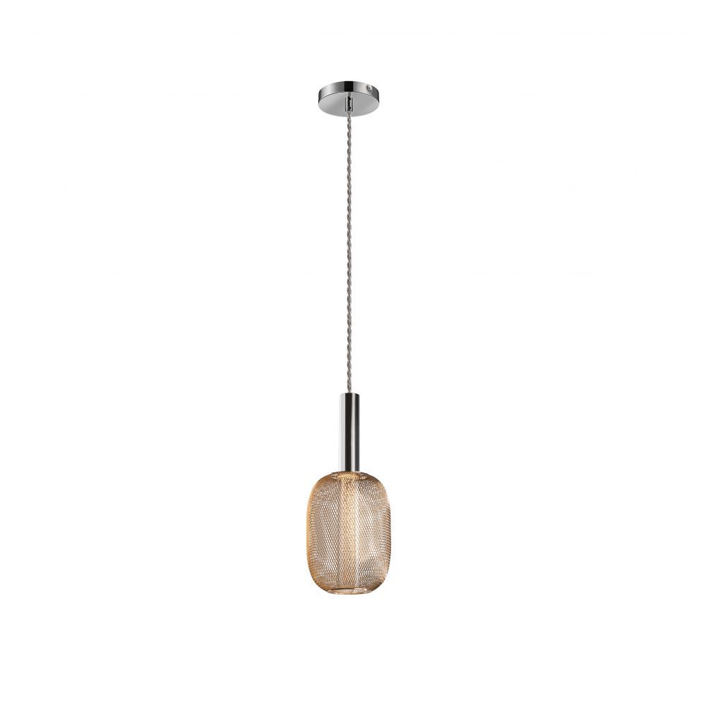 Pendul cu inaltime reglabila din Metal Auriu cu LED D13xH145cm Micron