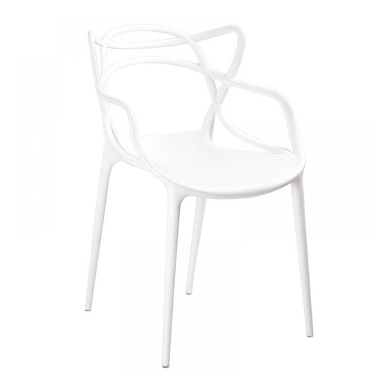Scaun cu brate din Policarbonat Alb H81xL53xA43cm Master