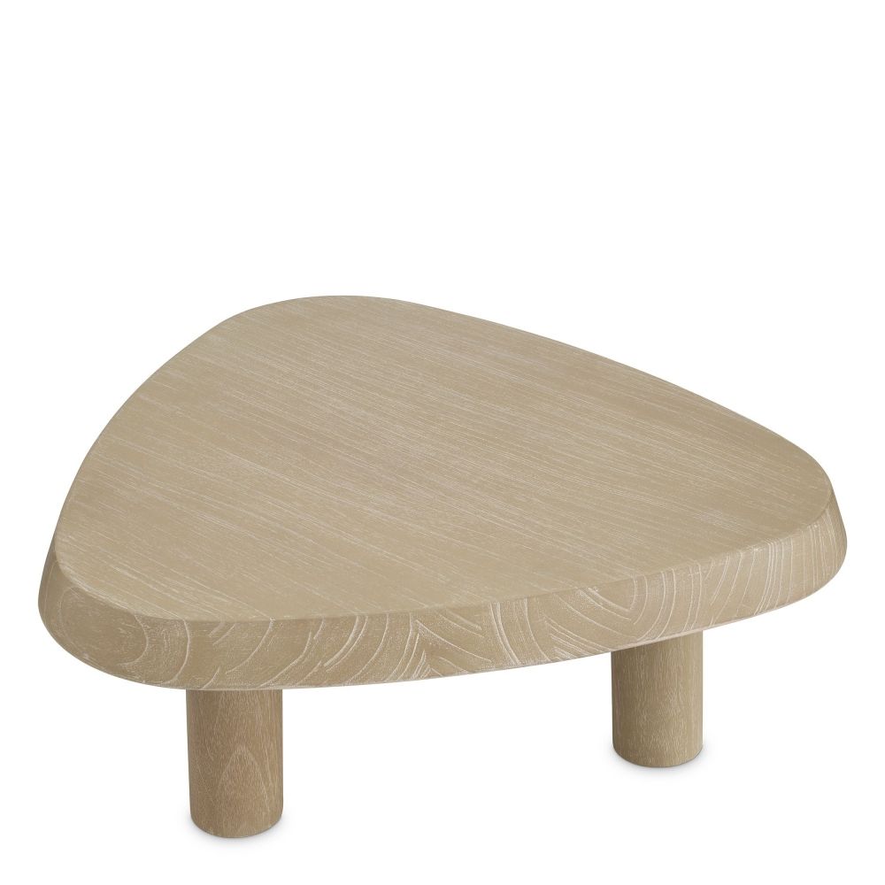 Masuta de cafea Asimetrica din Lemn de mindi Bej L63xH25cm Briel S
