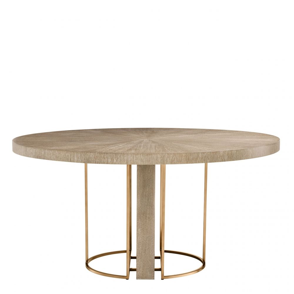 Masa rotunda din Lemn masiv de stejar Maro de 4-6 persoane D152cm Remington
