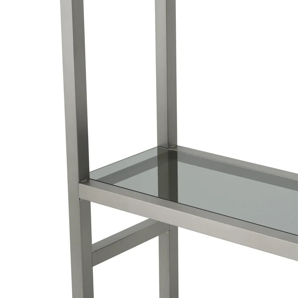 Etajera din Sticla Fumuriu si Metal Argintiu L35xH240.5cm Corrado II Eichholtz