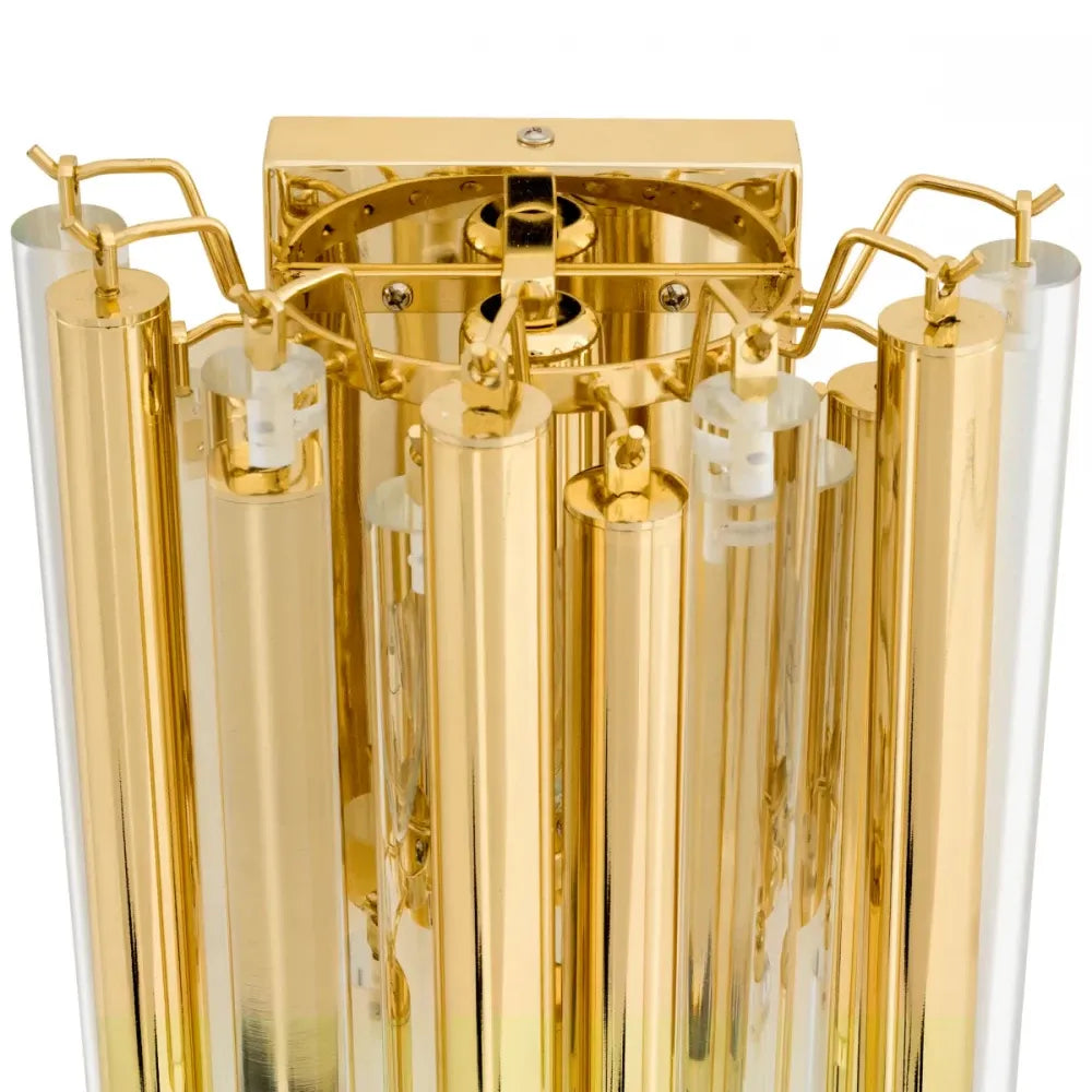 Aplica de perete din Metal Auriu si Sticla Transparent H42xL23cm Gigi Eichholtz