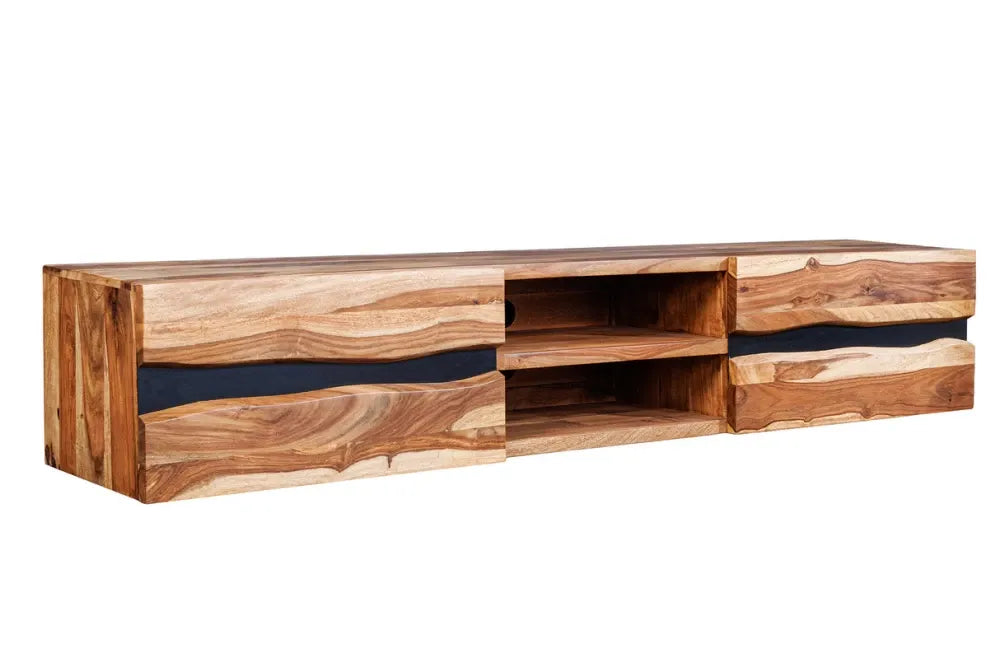 Comoda TV suspendata din Lemn de sheesham Maro L160xH30cm AMAZONAS
