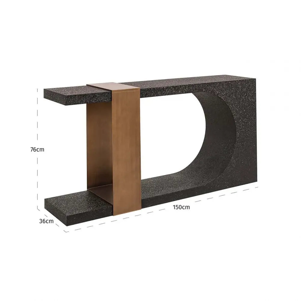 Consola din Metal Negru/Auriu H76xL150cm Bazel
