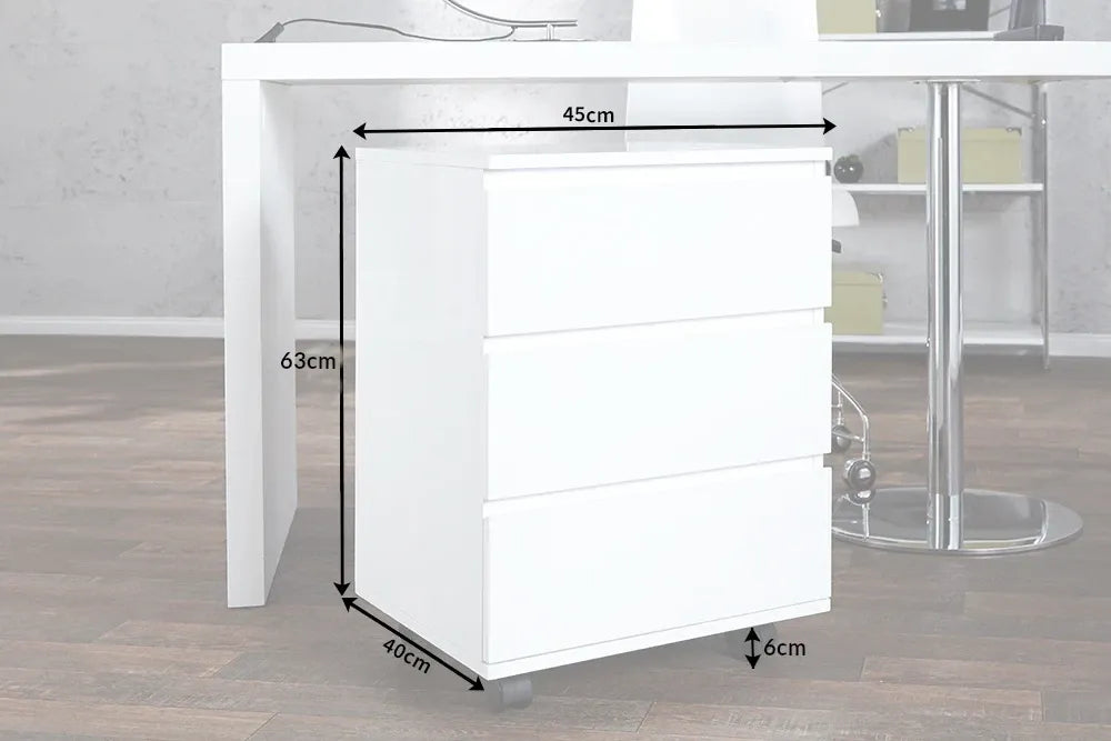 Dulapior pentru birou din MDF Alb cu roti Big deal L45xH63cm