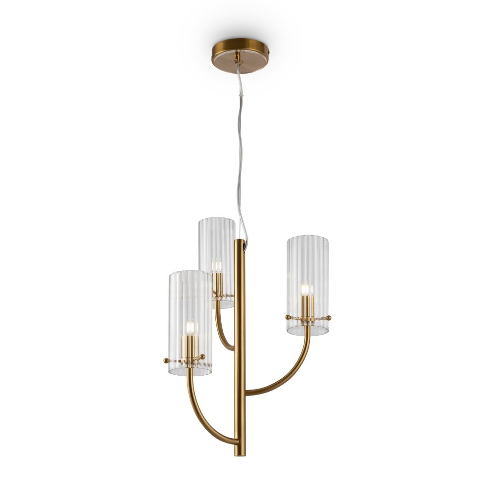 Lustra din Metal si Sticla Alama/ cu 3 becuri G9 40W D35xH198cm Arco