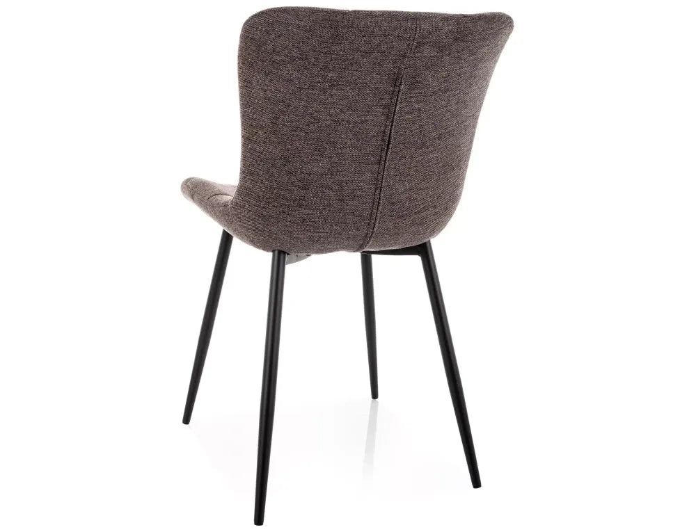 Set 2 Scaune din Stofa Maro si Metal Negru H82xL47xA62cm Julia