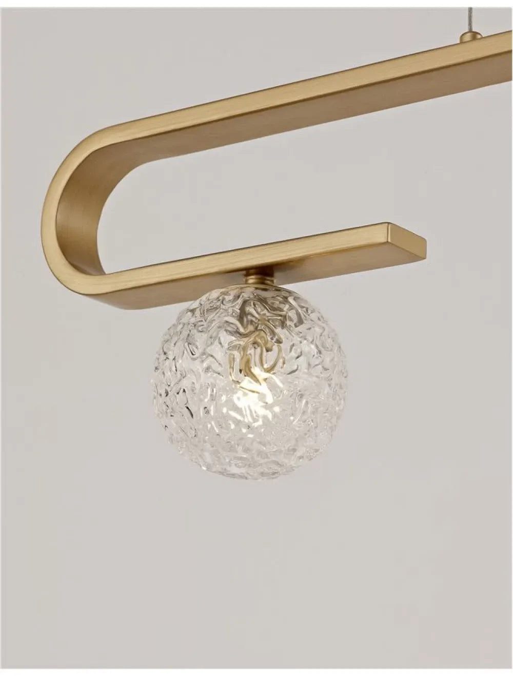 Lustra structura din Metal Auriu si abajur din Sticla Transparent H180xL80cm IP20 MIRANO