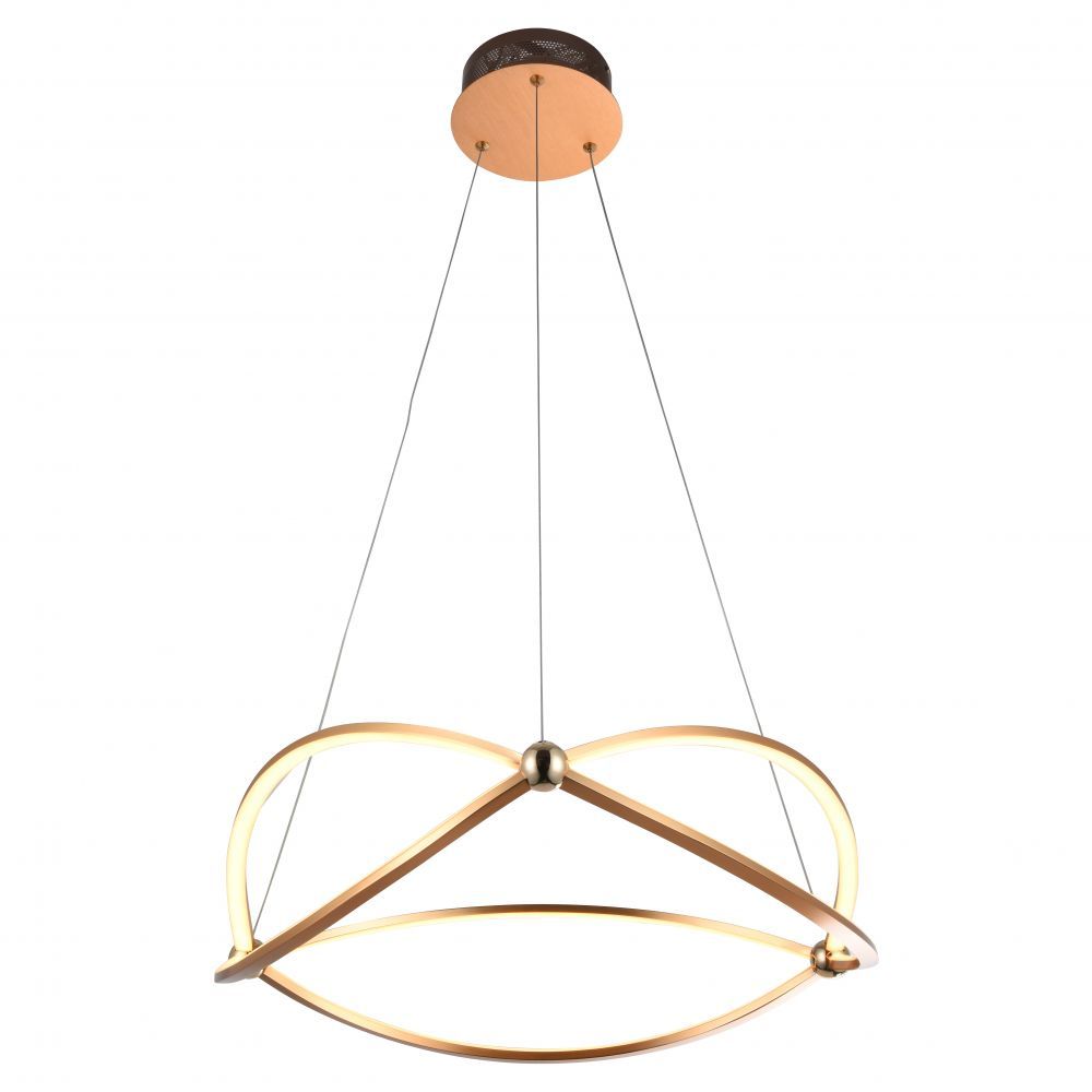Lustra rotunda cu inaltime reglabila din Aluminiu Auriu cu LED D57xH125cm Ocellis