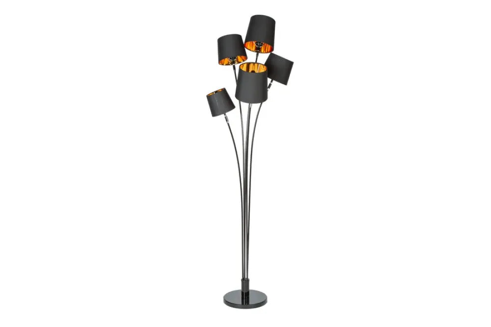 Lampa de podea din Metal Negru/Argintiu si Textil Negru L60xH178cm LEVELS