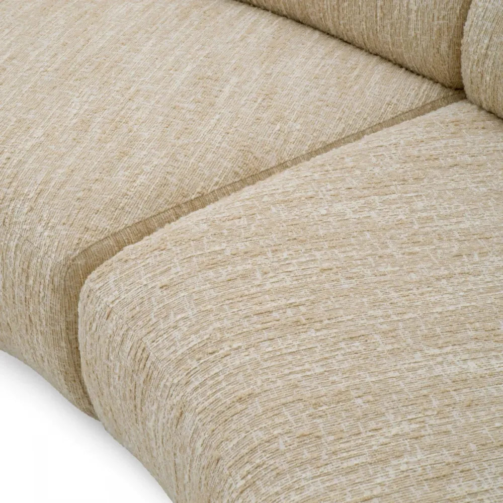 Canapea fixa tapitata cu Stofa Boucle sonata Crem L360cm Cordova Eichholtz