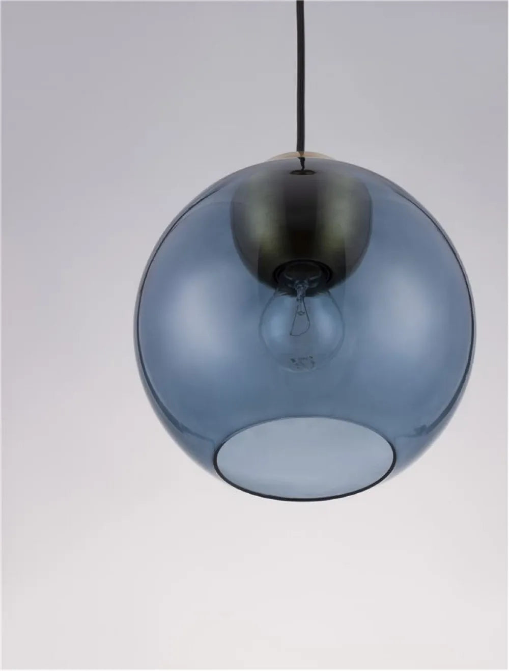 Pendul structura din Metal Auriu si abajur din Sticla Albastru H182.5xL24cm IP20 MIDORI