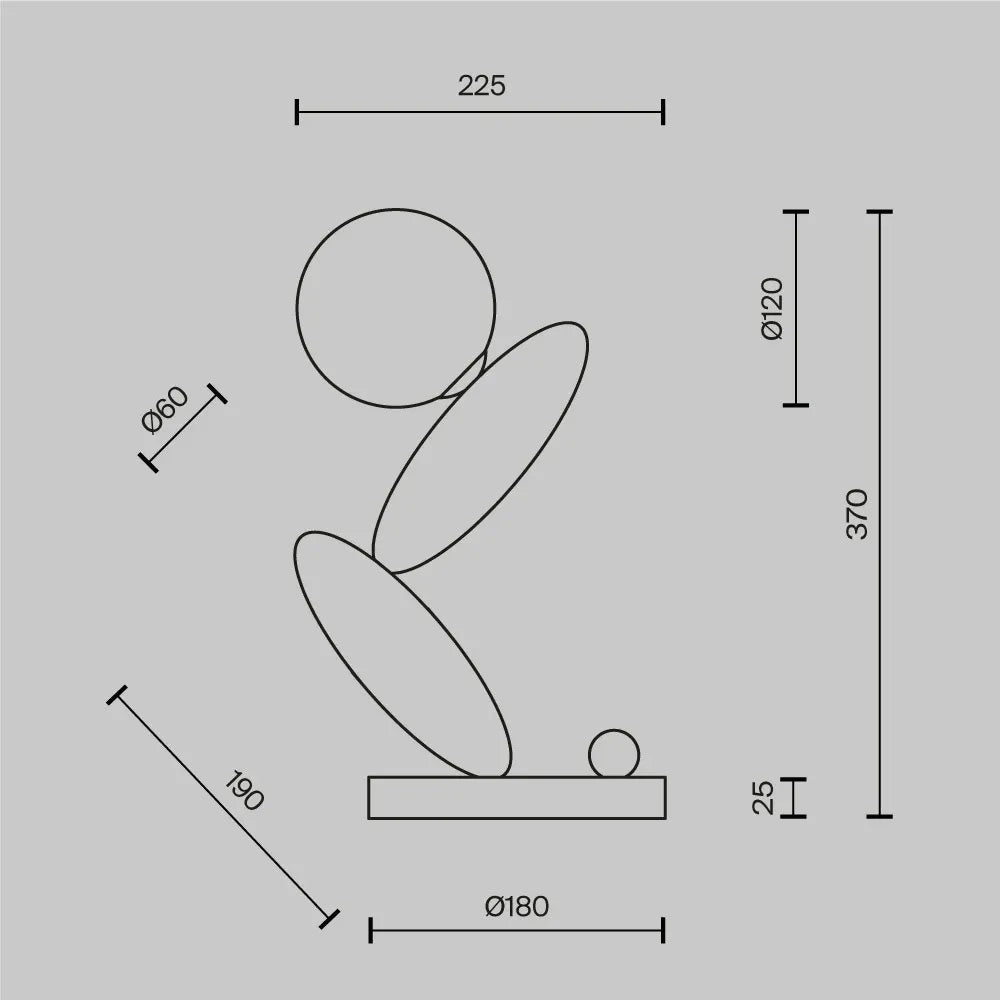 Veioza din Metal Gri si Sticla Alb H37xL22.5cm Resonance