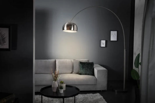 Lampa de podea din Marmura/Metal Negru si Metal Crom periat H170-210xL150-160cm Big Bow