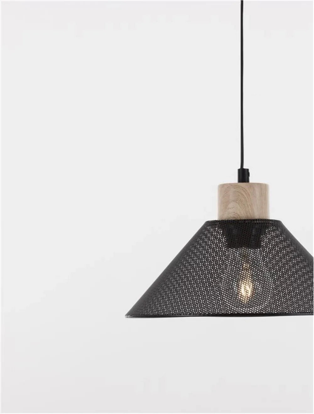 Pendul structura din Metal Negru si abajur din Metal Negru H110xL26cm IP20 IAN