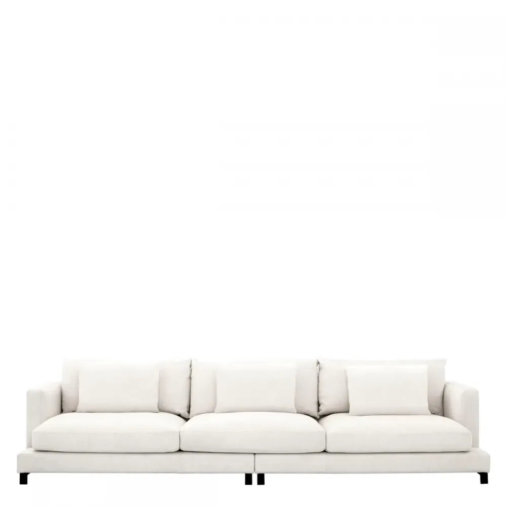 Canapea fixa de 3 locuri tapitata cu Stofa Avalon Alb L320cm Burbury Eichholtz
