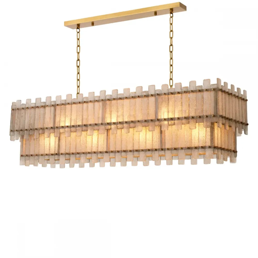 Candelabru din Metal Alama atichizata si Sticla Transparent H40xL142cm Caprera Eichholtz