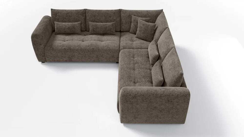 Coltar simetric tapitat cu Chenille Sajma 03 Maro L306x306cm Trezzo