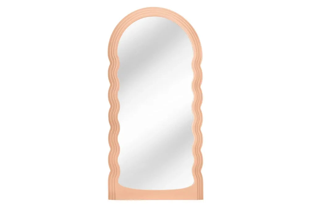 Oglinda cu rama din Poliuretan Roz piersica H160xL80cm Wave