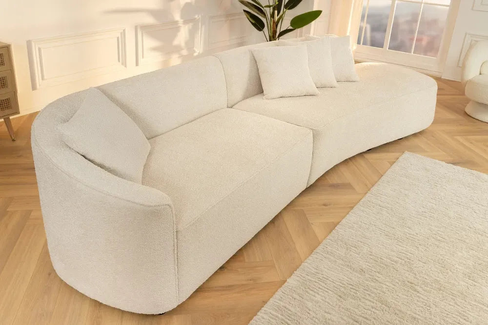 Canapea 3 locuri tapitat cu Stofa boucle Bej L330cm Atelier