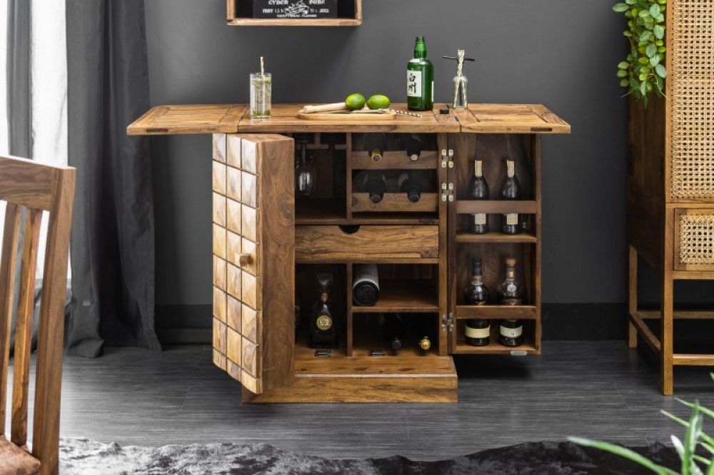 Bar din Lemn masiv de palisandru Maro Mosaico L65/130xH100cm