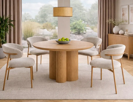 Masa rotunda din MDF+Furnir Maro D120xH74cm Rosalia
