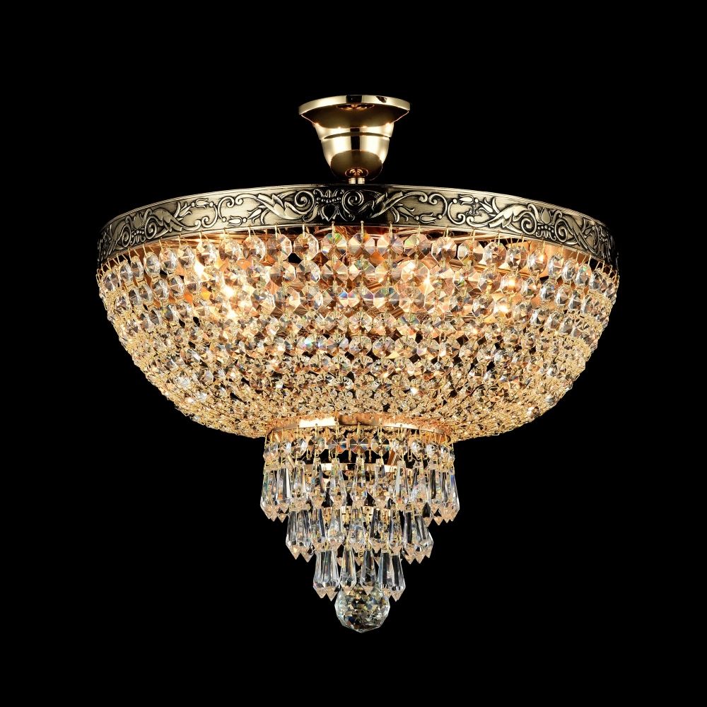 Lustra rotunda din Cristal Transparent cu 5 becuri D40xH44cm Palace