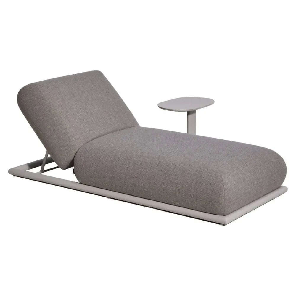Sezlong de exterior din Stofa Grej si Metal Alb L196xH36cm Sullivan Richmond interiors