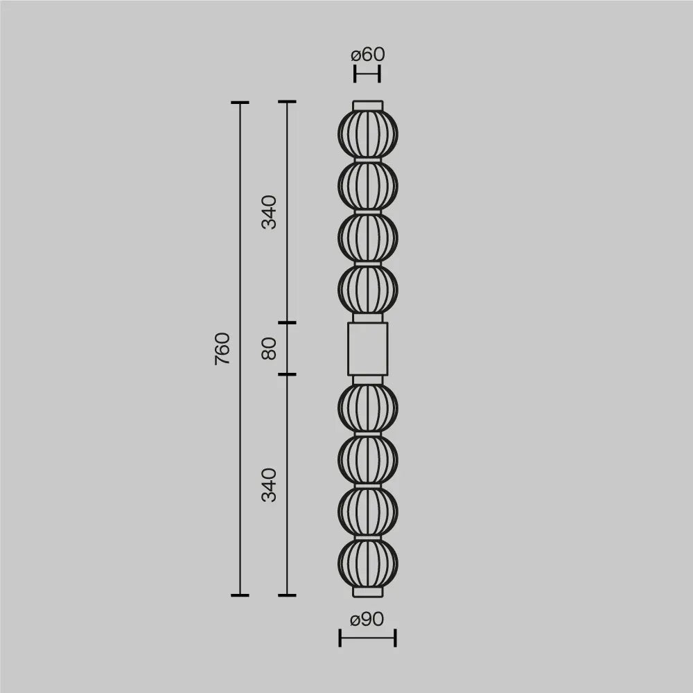 Aplica perete din Metal Auriu H76xL13.5cm Amulet