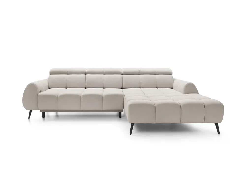 Coltar extensibil electric tapitat cu Catifea Bej Piano