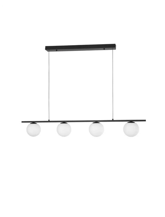 Lustra structura din Metal Negru si abajur din Sticla Alb H120xL72cm IP20 26W 1870lm 3200k JOLINE