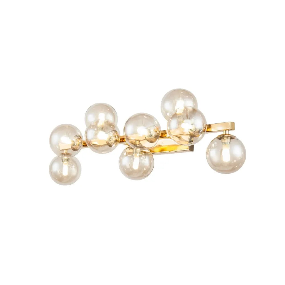 Aplica de perete din Sticla Auriu cu 9 becuri L67x22xH22cm Dallas