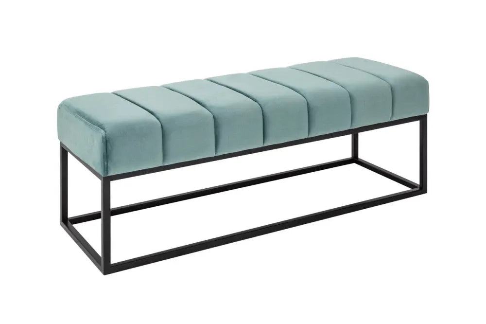Bancheta din Metal Negru si Catifea Verde mint H40xL108cm Petit beaute
