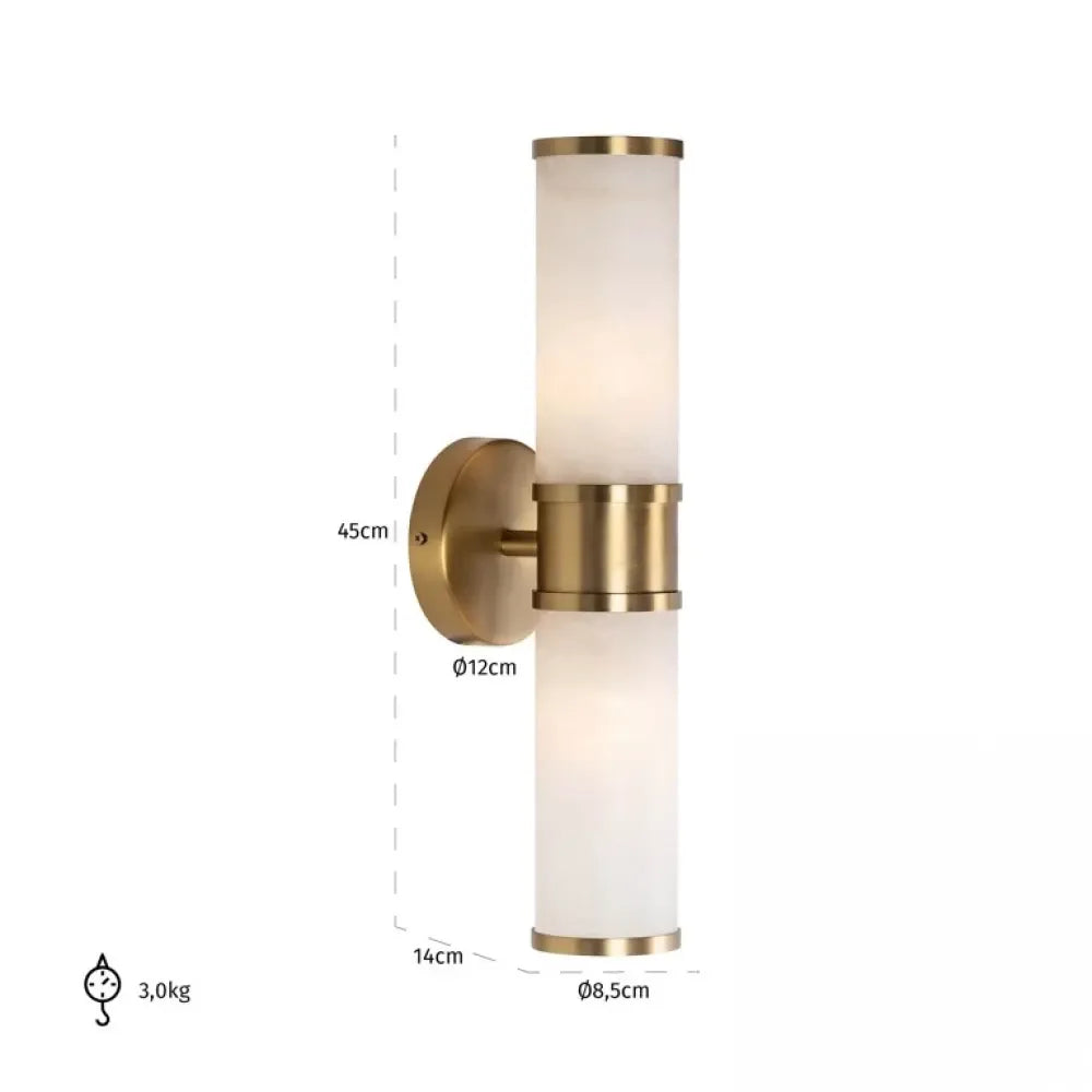 Aplica de perete din Metal Auriu si Sticla Alb H45xL12cm Charlize Richmond Interiors