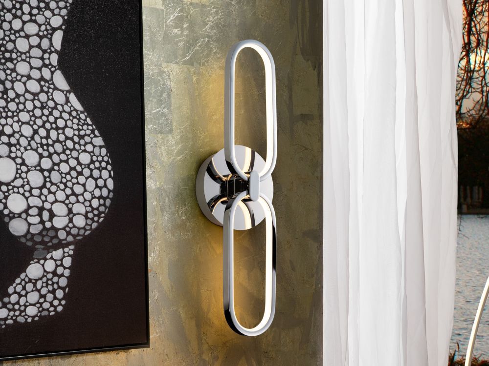 Aplica de perete reglabila din Metal Argintiu cu LED L50x8xH13cm Colette