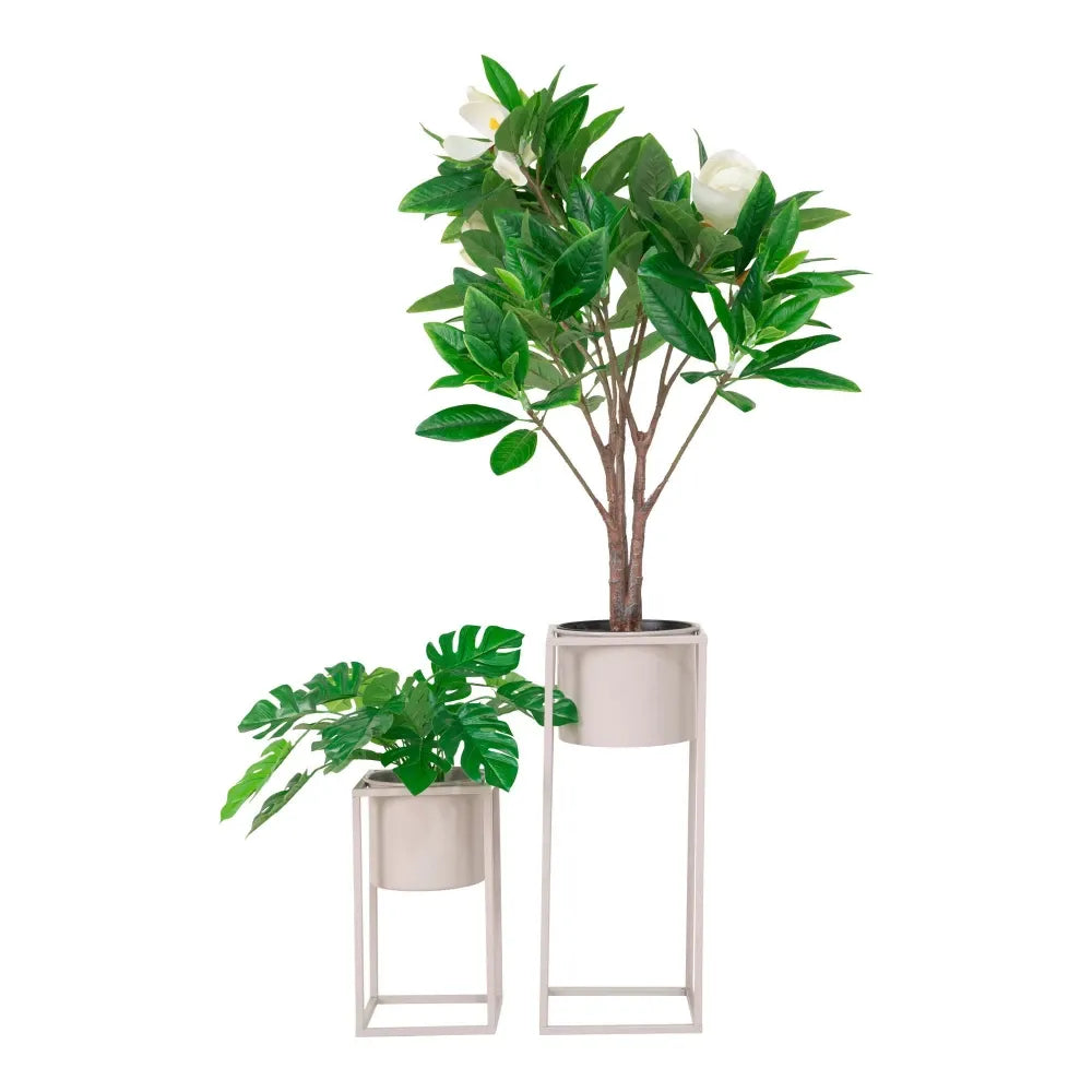 Set 2 ghivece din Metal Bej H31/50,5xL17/19,5cm Marlas