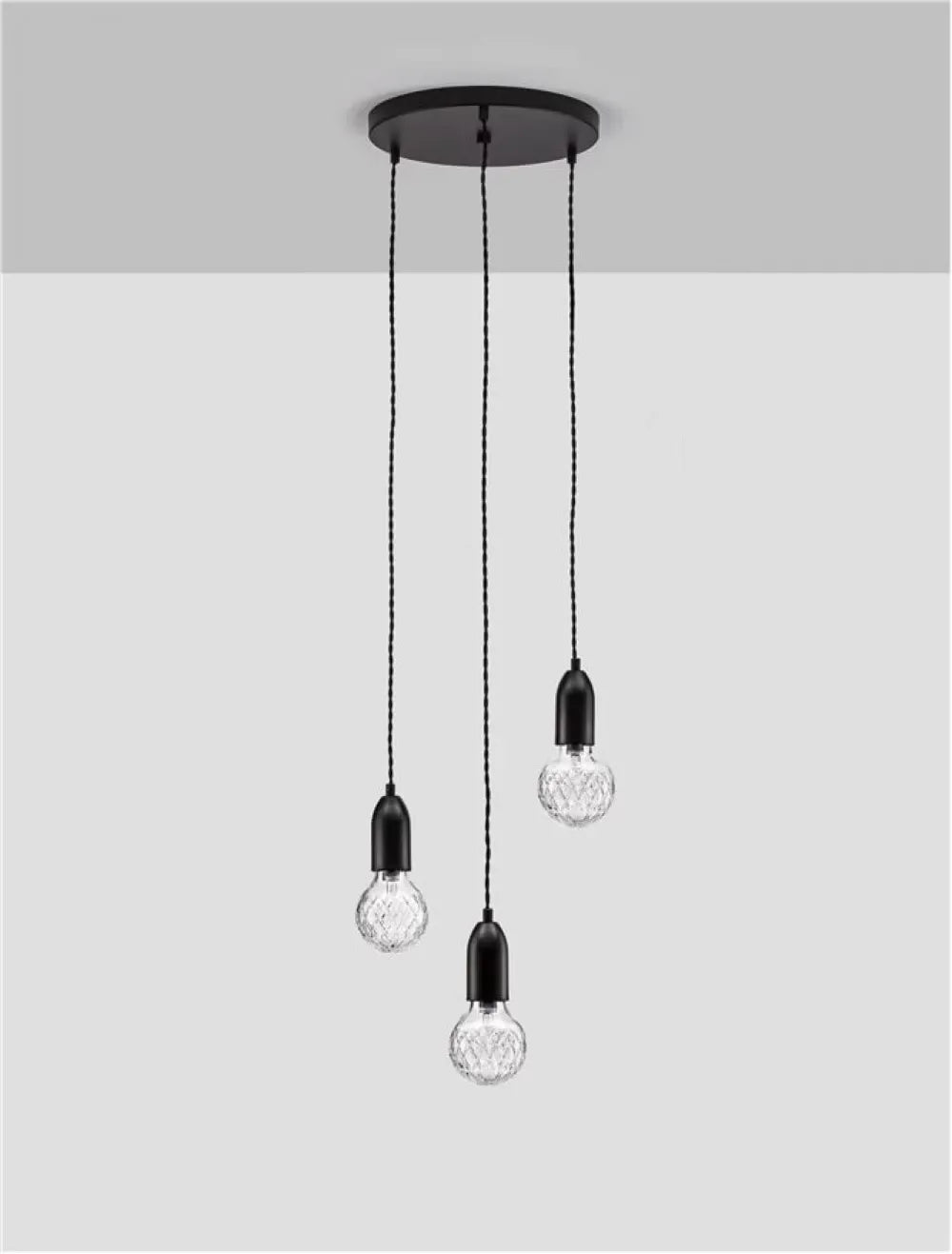 Lustra structura din Metal Negru si abajur din Sticla Transparent H150xL30cm IP20 VEDA