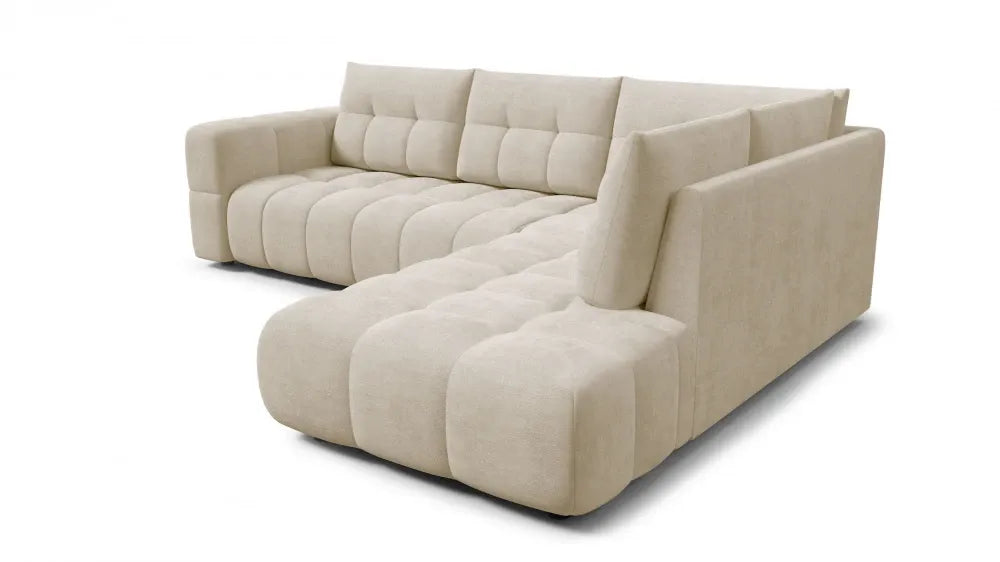 Coltar in forma de L tapitat cu material pet friendly Alias crem L291 x 219cm