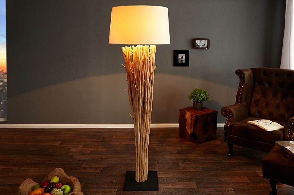 Lampa de podea din Lemn masiv Maro D55xH175cm Driftwood Euphoria