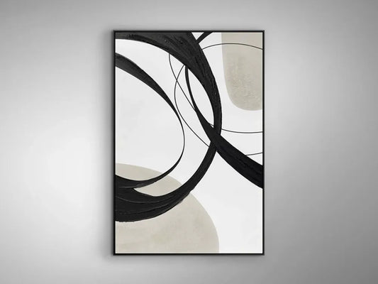 Tablou Abstract pe Panza Multicolor L80xH120cm Actio II