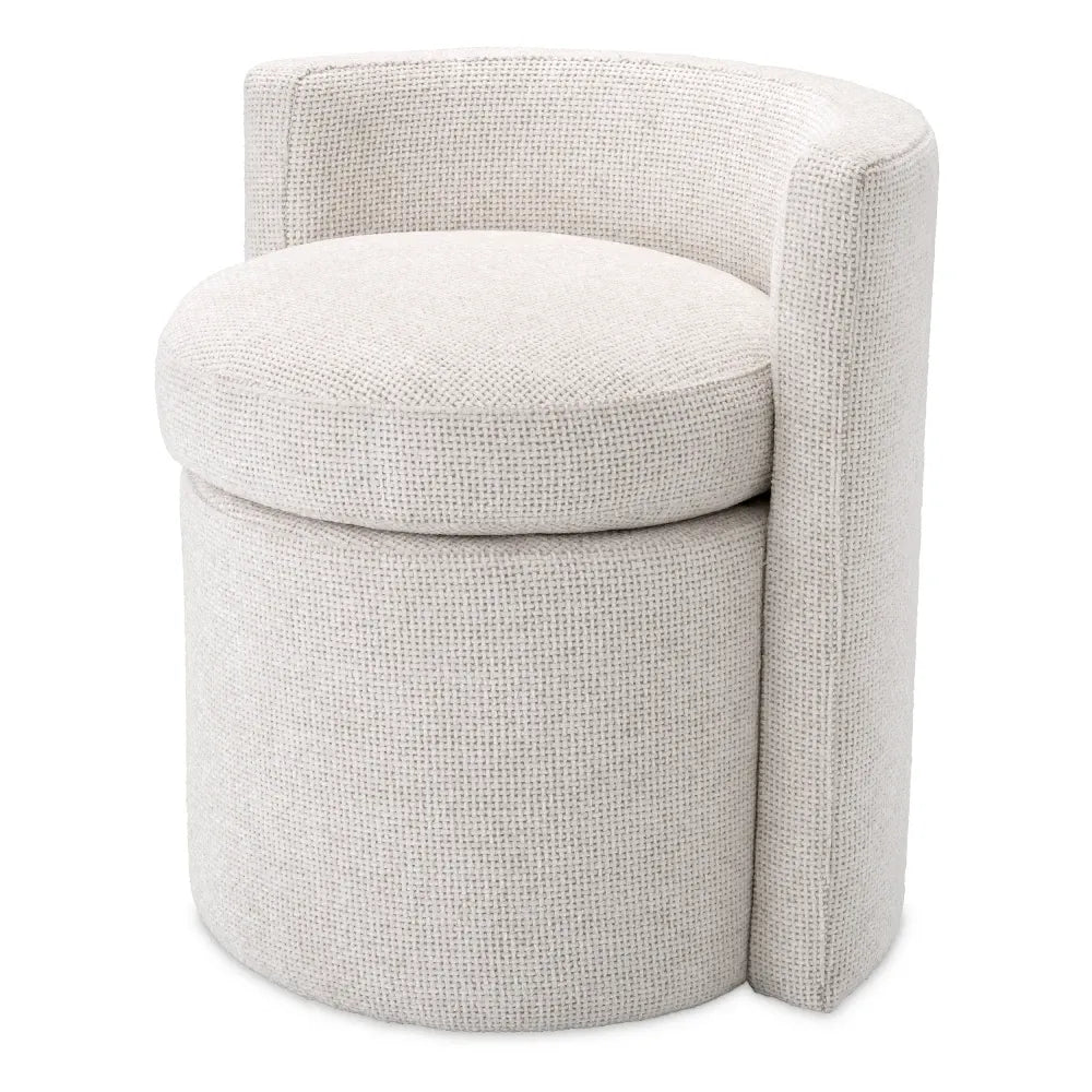 Taburet tapitat cu Stofa Alb L61xA57xH64cm Arcadia Eichholtz