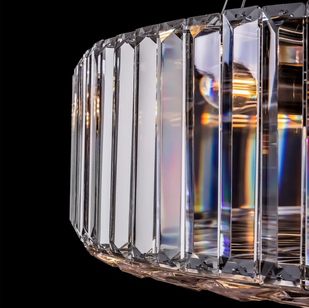 Lustra rotunda cu inaltime reglabila din Cristal Transparent cu 8 becuri D53xH90cm Recinto