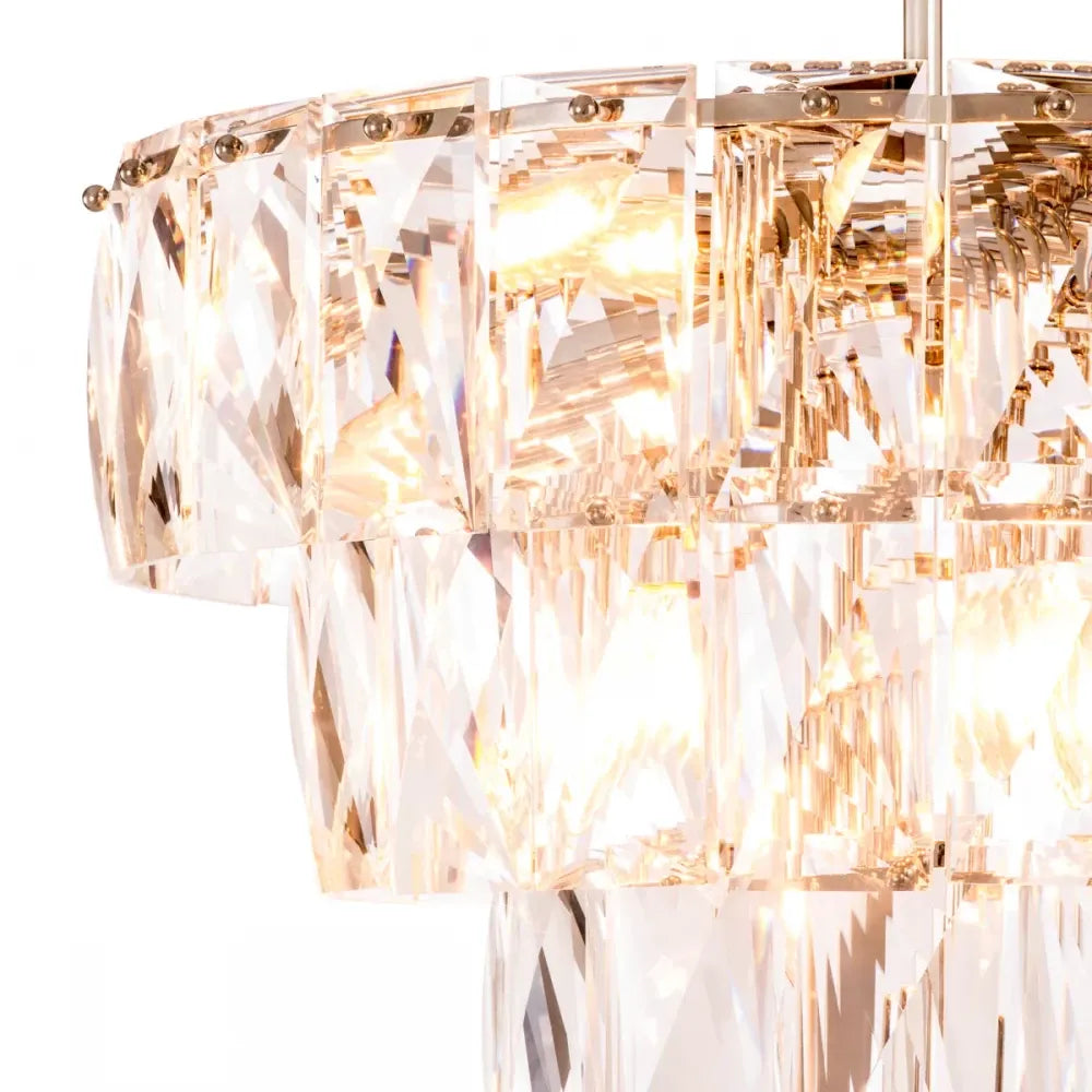 Candelabru din Metal Argintiu si Cristal Transparent H65xD60cm Amazone S Eichholtz