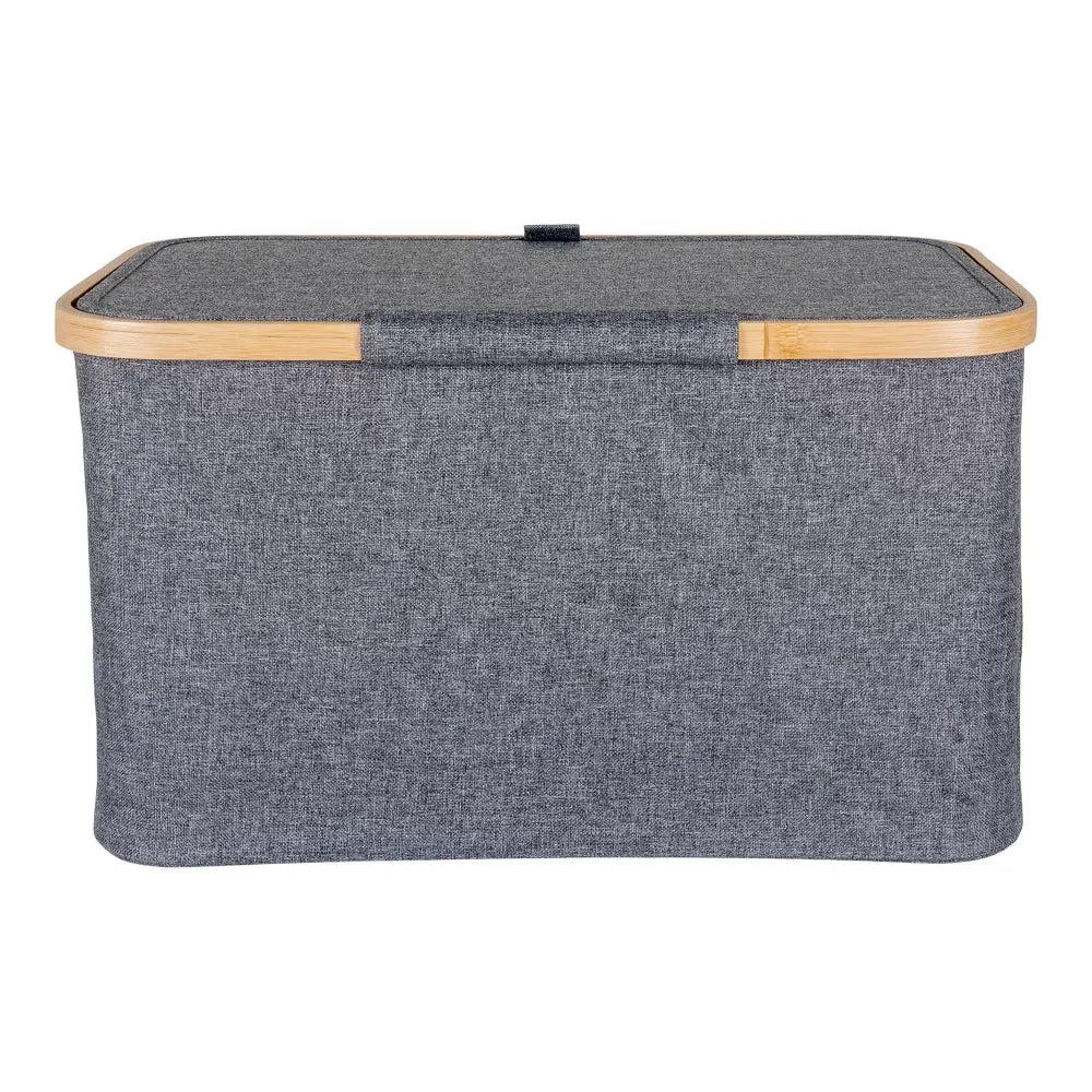 Cos depozitare din Lemn de bambus/Textil Maro/Gri H25xL45cm Noto