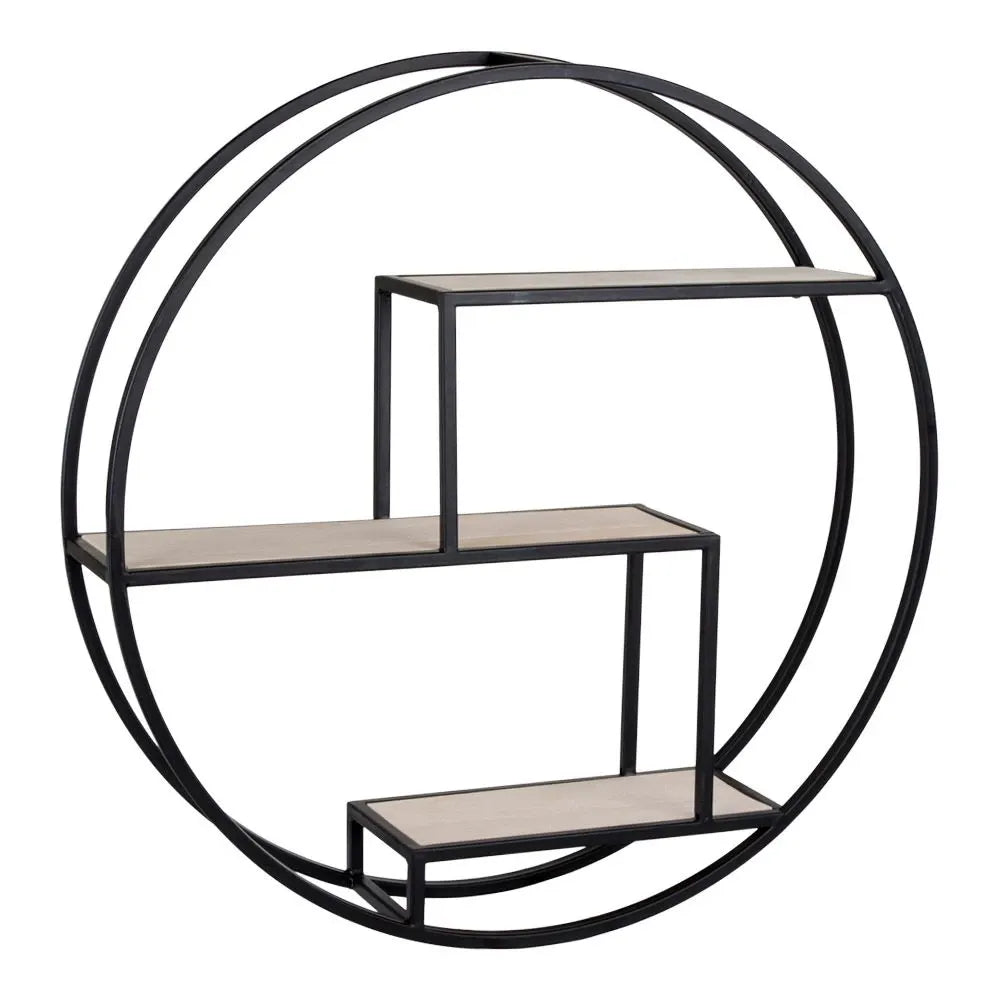 Raft de perete din Lemn Maro si Metal Negru L62xH62cm Rotterdam