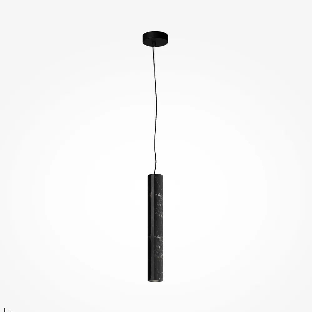 Pendul din Metal Negru si Marmura Negru H342.5xL12cm Basic Texture